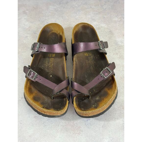 Birkenstock Women's Mayari US 8 EU 39 Birko-Flor Purple Metallic Strappy Sandals - Picture 1 of 14